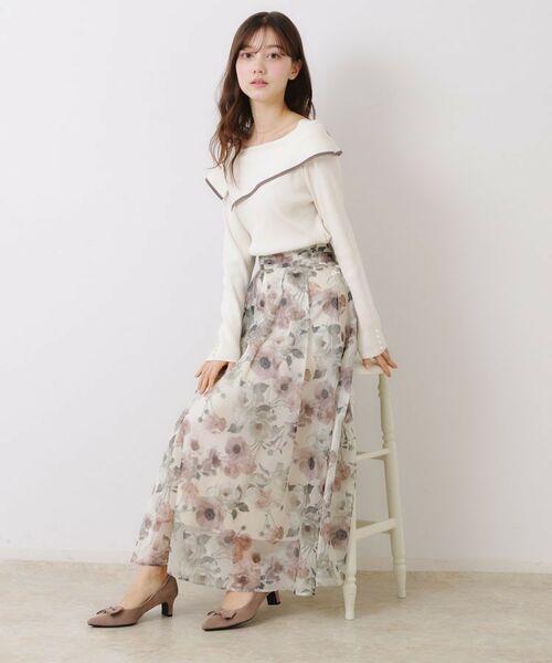 Couture Brooch / クチュールブローチ ニット・セーター | 【華奢見え・フェミニン】変形カラーリブニット | 詳細8