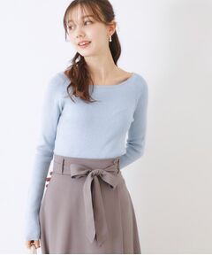 Couture Brooch / クチュールブローチ ニット・セーター | ラメ混ボートネックリブニットプルオーバー