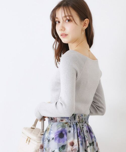 Couture Brooch / クチュールブローチ ニット・セーター | ラメ混ボートネックリブニットプルオーバー | 詳細10