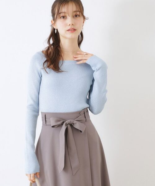 Couture Brooch / クチュールブローチ ニット・セーター | ラメ混ボートネックリブニットプルオーバー | 詳細16