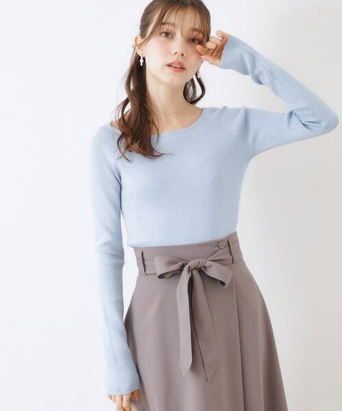 Couture Brooch / クチュールブローチ ニット・セーター | ラメ混ボートネックリブニットプルオーバー | 詳細17