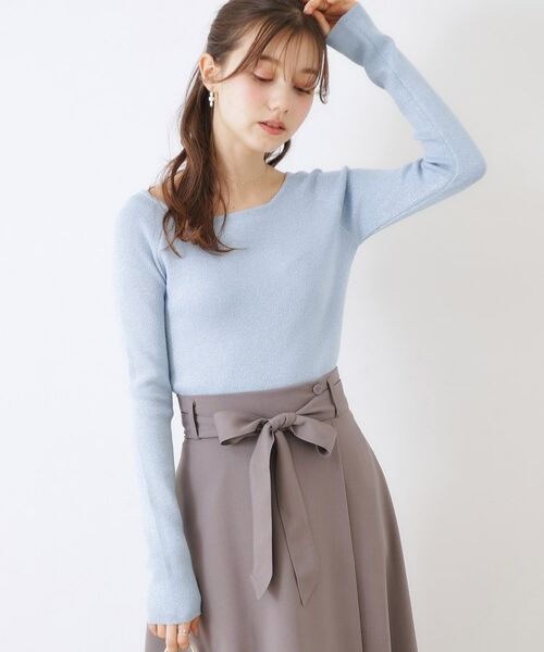 Couture Brooch / クチュールブローチ ニット・セーター | ラメ混ボートネックリブニットプルオーバー | 詳細18