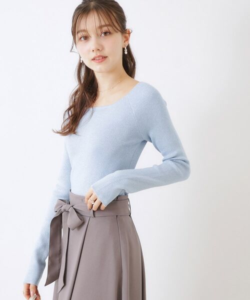 Couture Brooch / クチュールブローチ ニット・セーター | ラメ混ボートネックリブニットプルオーバー | 詳細19