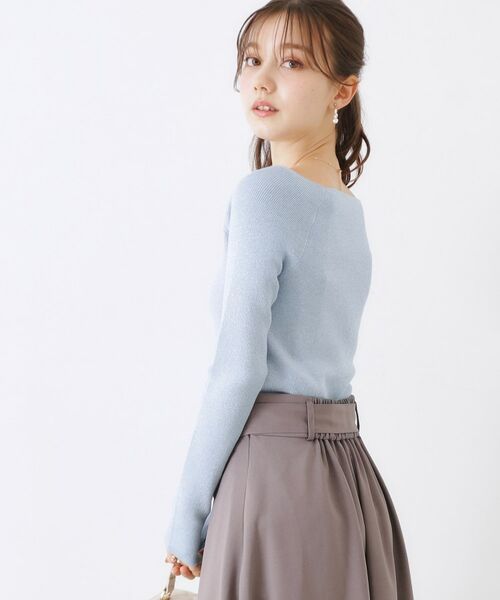 Couture Brooch / クチュールブローチ ニット・セーター | ラメ混ボートネックリブニットプルオーバー | 詳細20