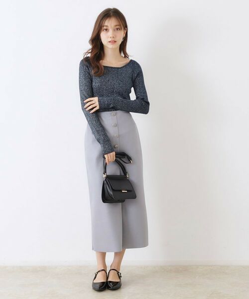 Couture Brooch / クチュールブローチ ニット・セーター | ラメ混ボートネックリブニットプルオーバー | 詳細21