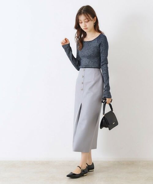 Couture Brooch / クチュールブローチ ニット・セーター | ラメ混ボートネックリブニットプルオーバー | 詳細22