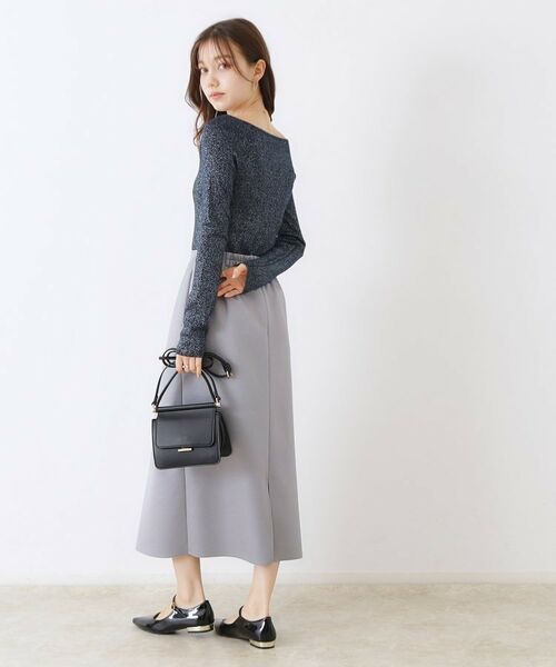 Couture Brooch / クチュールブローチ ニット・セーター | ラメ混ボートネックリブニットプルオーバー | 詳細23