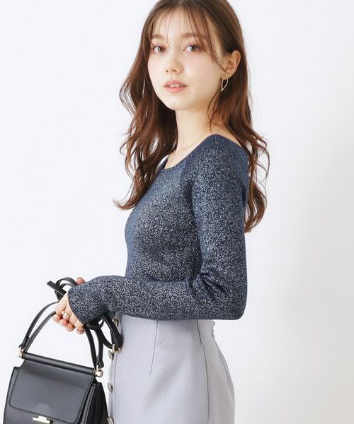 Couture Brooch / クチュールブローチ ニット・セーター | ラメ混ボートネックリブニットプルオーバー | 詳細26