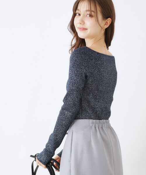 Couture Brooch / クチュールブローチ ニット・セーター | ラメ混ボートネックリブニットプルオーバー | 詳細27