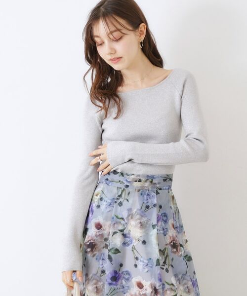 Couture Brooch / クチュールブローチ ニット・セーター | ラメ混ボートネックリブニットプルオーバー | 詳細4