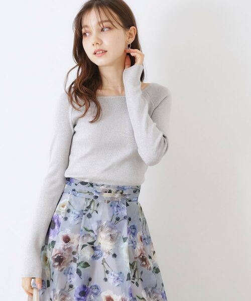 Couture Brooch / クチュールブローチ ニット・セーター | ラメ混ボートネックリブニットプルオーバー | 詳細5