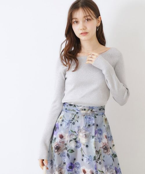 Couture Brooch / クチュールブローチ ニット・セーター | ラメ混ボートネックリブニットプルオーバー | 詳細6