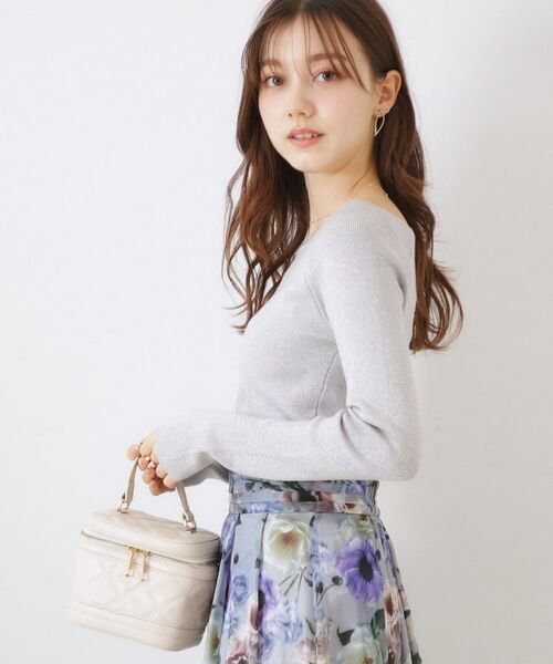 Couture Brooch / クチュールブローチ ニット・セーター | ラメ混ボートネックリブニットプルオーバー | 詳細8