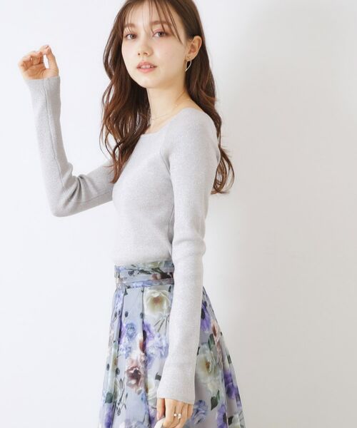 Couture Brooch / クチュールブローチ ニット・セーター | ラメ混ボートネックリブニットプルオーバー | 詳細9