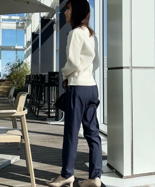 Couture Brooch / クチュールブローチ ニット・セーター | 【きれいめカジュアル/通勤】細ケーブルリボン刺繍ロゴニット | 詳細13