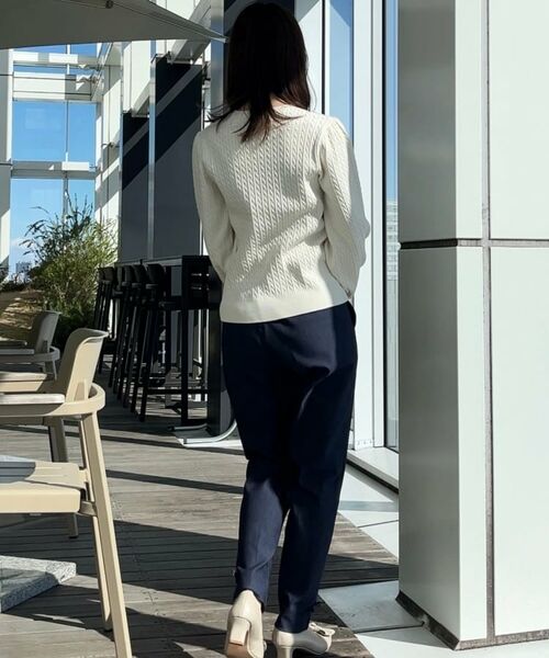 Couture Brooch / クチュールブローチ ニット・セーター | 【きれいめカジュアル/通勤】細ケーブルリボン刺繍ロゴニット | 詳細14