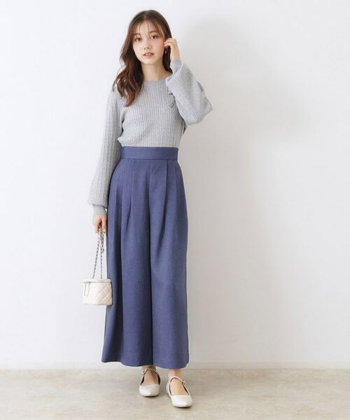 Couture Brooch / クチュールブローチ ニット・セーター | 【きれいめカジュアル/通勤】細ケーブルリボン刺繍ロゴニット | 詳細16