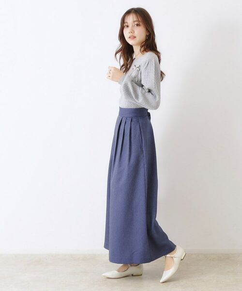 Couture Brooch / クチュールブローチ ニット・セーター | 【きれいめカジュアル/通勤】細ケーブルリボン刺繍ロゴニット | 詳細17