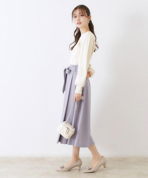 Couture Brooch / クチュールブローチ ニット・セーター | 【きれいめカジュアル/通勤】細ケーブルリボン刺繍ロゴニット | 詳細2