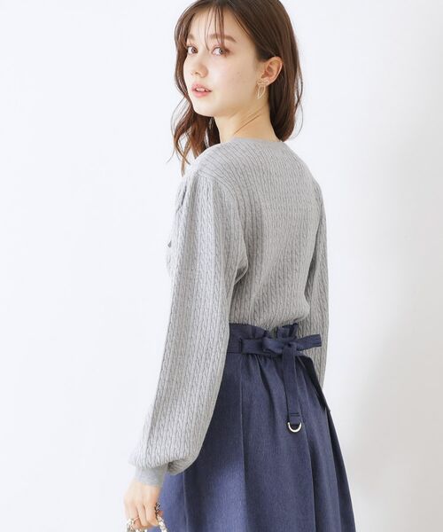 Couture Brooch / クチュールブローチ ニット・セーター | 【きれいめカジュアル/通勤】細ケーブルリボン刺繍ロゴニット | 詳細23