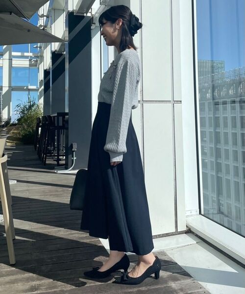 Couture Brooch / クチュールブローチ ニット・セーター | 【きれいめカジュアル/通勤】細ケーブルリボン刺繍ロゴニット | 詳細25