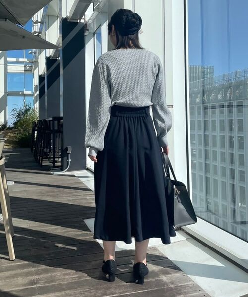 Couture Brooch / クチュールブローチ ニット・セーター | 【きれいめカジュアル/通勤】細ケーブルリボン刺繍ロゴニット | 詳細26