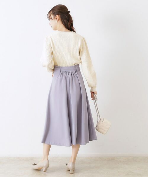 Couture Brooch / クチュールブローチ ニット・セーター | 【きれいめカジュアル/通勤】細ケーブルリボン刺繍ロゴニット | 詳細3