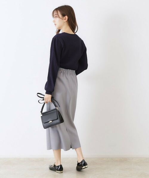 Couture Brooch / クチュールブローチ ニット・セーター | 【きれいめカジュアル/通勤】細ケーブルリボン刺繍ロゴニット | 詳細30