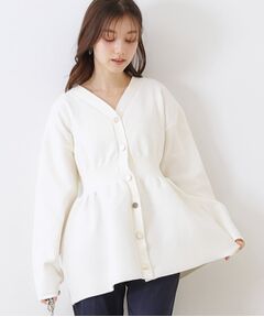 Couture Brooch / クチュールブローチ カーディガン・ボレロ | ペプラムニットカーディガン