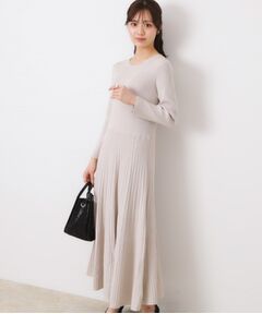 Couture Brooch / クチュールブローチ ロング・マキシ丈ワンピース | 【上品な落ち感・美シルエット】アイレットリブデザインニットワンピース