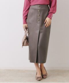 Couture Brooch / クチュールブローチ ロング・マキシ丈スカート | 【体のラインを拾いにくい・お仕事にも】マシュマロスエード調タイト