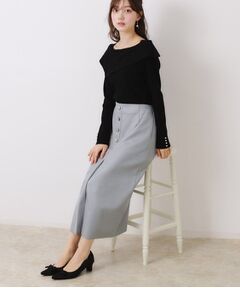 Couture Brooch / クチュールブローチ ロング・マキシ丈スカート | 【体のラインを拾いにくい・お仕事にも】マシュマロスエード調タイト