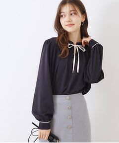 Couture Brooch / クチュールブローチ シャツ・ブラウス | 【レディ感UP・お仕事にも】配色リボンタイブラウス