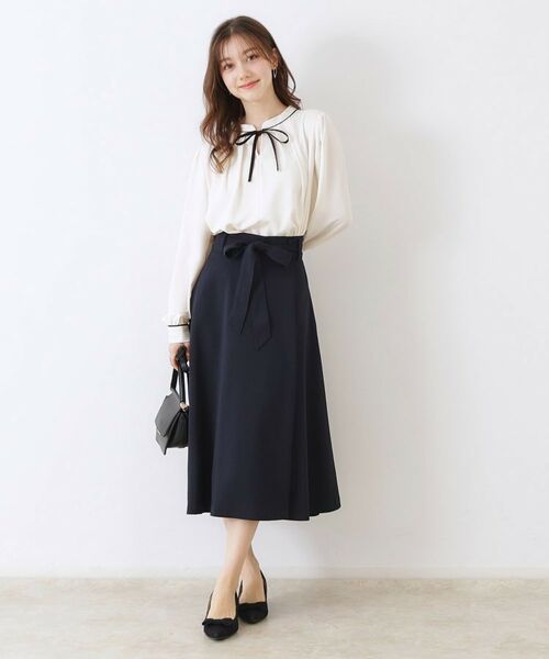 Couture Brooch / クチュールブローチ シャツ・ブラウス | 【レディ感UP・お仕事にも】配色リボンタイブラウス | 詳細11