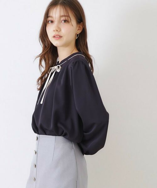 Couture Brooch / クチュールブローチ シャツ・ブラウス | 【レディ感UP・お仕事にも】配色リボンタイブラウス | 詳細27