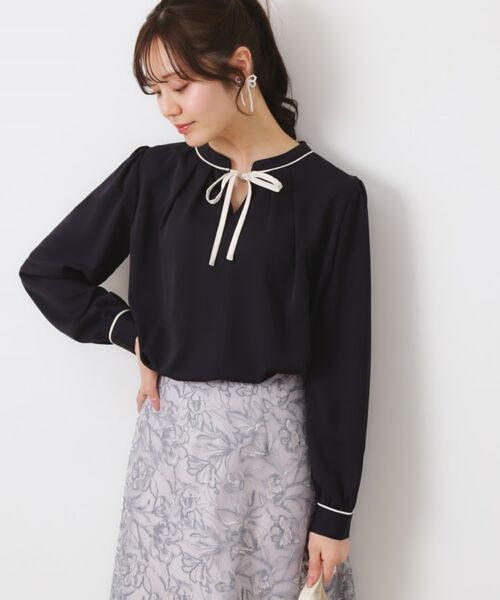 Couture Brooch / クチュールブローチ シャツ・ブラウス | 【レディ感UP・お仕事にも】配色リボンタイブラウス | 詳細30