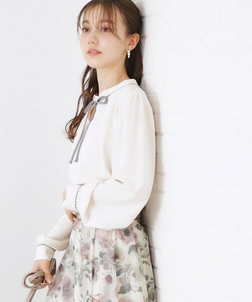 Couture Brooch / クチュールブローチ シャツ・ブラウス | 【レディ感UP・お仕事にも】配色リボンタイブラウス | 詳細5