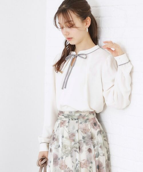 Couture Brooch / クチュールブローチ シャツ・ブラウス | 【レディ感UP・お仕事にも】配色リボンタイブラウス | 詳細6