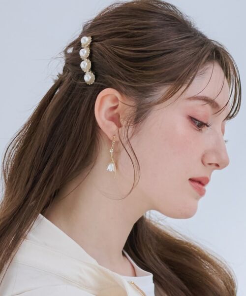 Couture Brooch/クチュールブローチ パール調ビジューデザインバレッタ ゴールド(007) 00 Couture Brooch/クチュールブローチ パール調ビジューデザインバレッタ ゴールド(007) 00