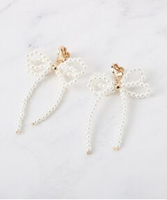 Couture Brooch / クチュールブローチ ピアス・イヤリング | パール調ビーズリボンイヤリング