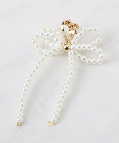 Couture Brooch / クチュールブローチ ピアス・イヤリング | パール調ビーズリボンイヤリング | 詳細2