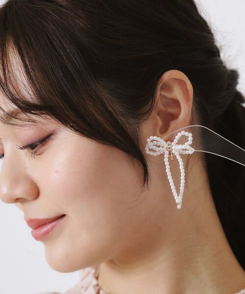 Couture Brooch / クチュールブローチ ピアス・イヤリング | パール調ビーズリボンイヤリング | 詳細5