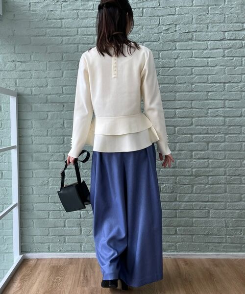 Couture Brooch / クチュールブローチ ニット・セーター | 【大人可愛い・通勤】バックパール調ペプラムニット | 詳細10