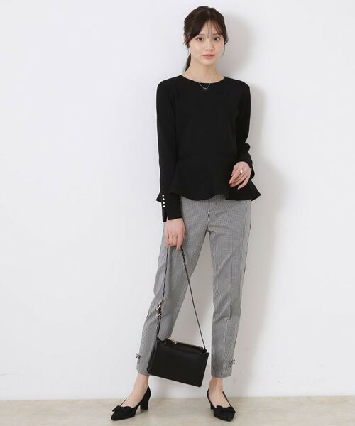 Couture Brooch / クチュールブローチ ニット・セーター | 【大人可愛い・通勤】バックパール調ペプラムニット | 詳細12