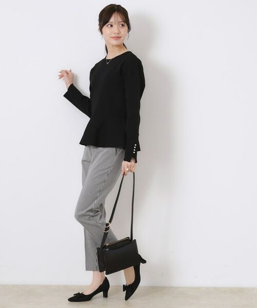 Couture Brooch / クチュールブローチ ニット・セーター | 【大人可愛い・通勤】バックパール調ペプラムニット | 詳細13