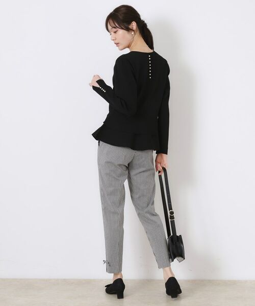 Couture Brooch / クチュールブローチ ニット・セーター | 【大人可愛い・通勤】バックパール調ペプラムニット | 詳細14