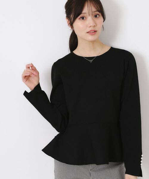 Couture Brooch / クチュールブローチ ニット・セーター | 【大人可愛い・通勤】バックパール調ペプラムニット | 詳細15