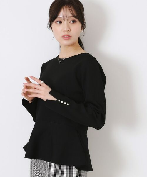 Couture Brooch / クチュールブローチ ニット・セーター | 【大人可愛い・通勤】バックパール調ペプラムニット | 詳細16