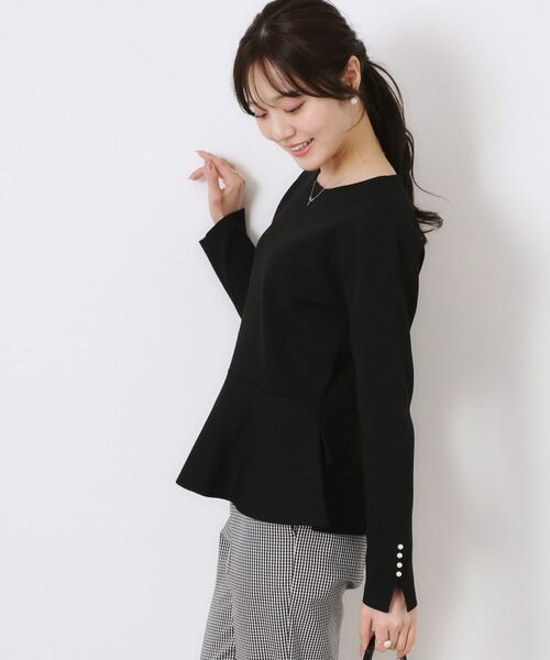 Couture Brooch / クチュールブローチ ニット・セーター | 【大人可愛い・通勤】バックパール調ペプラムニット | 詳細17