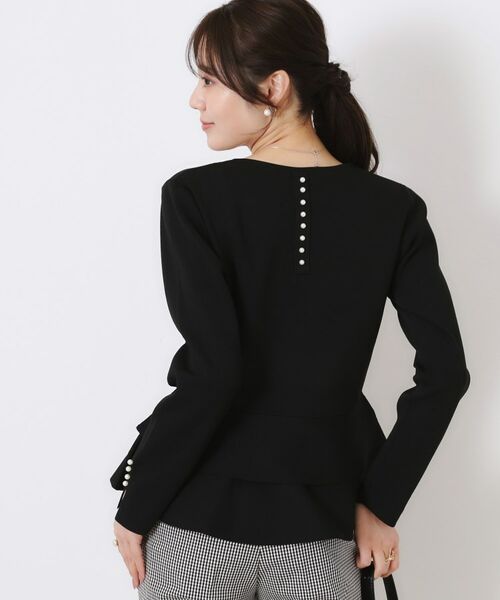 Couture Brooch / クチュールブローチ ニット・セーター | 【大人可愛い・通勤】バックパール調ペプラムニット | 詳細18